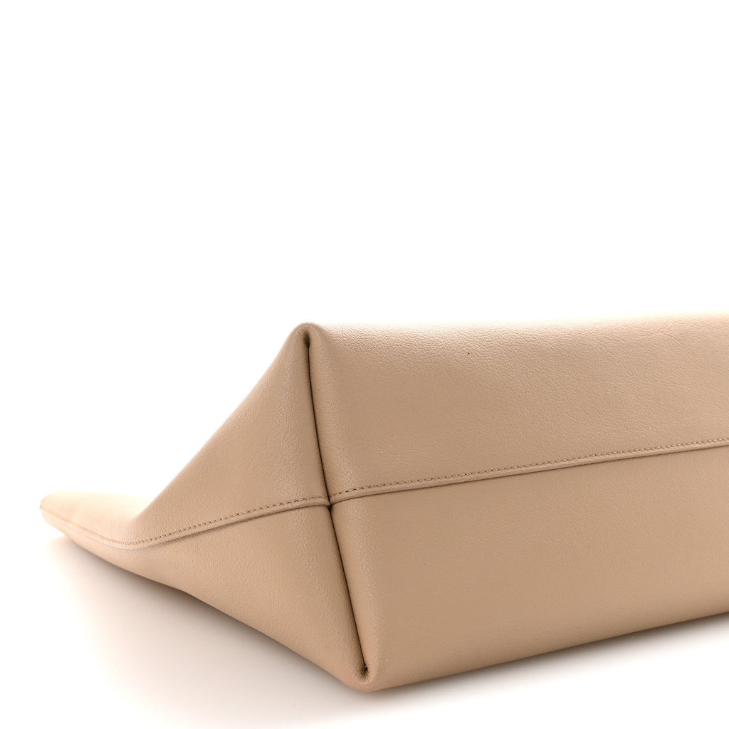 Calfskin Large Shopping Tote Dark Beige