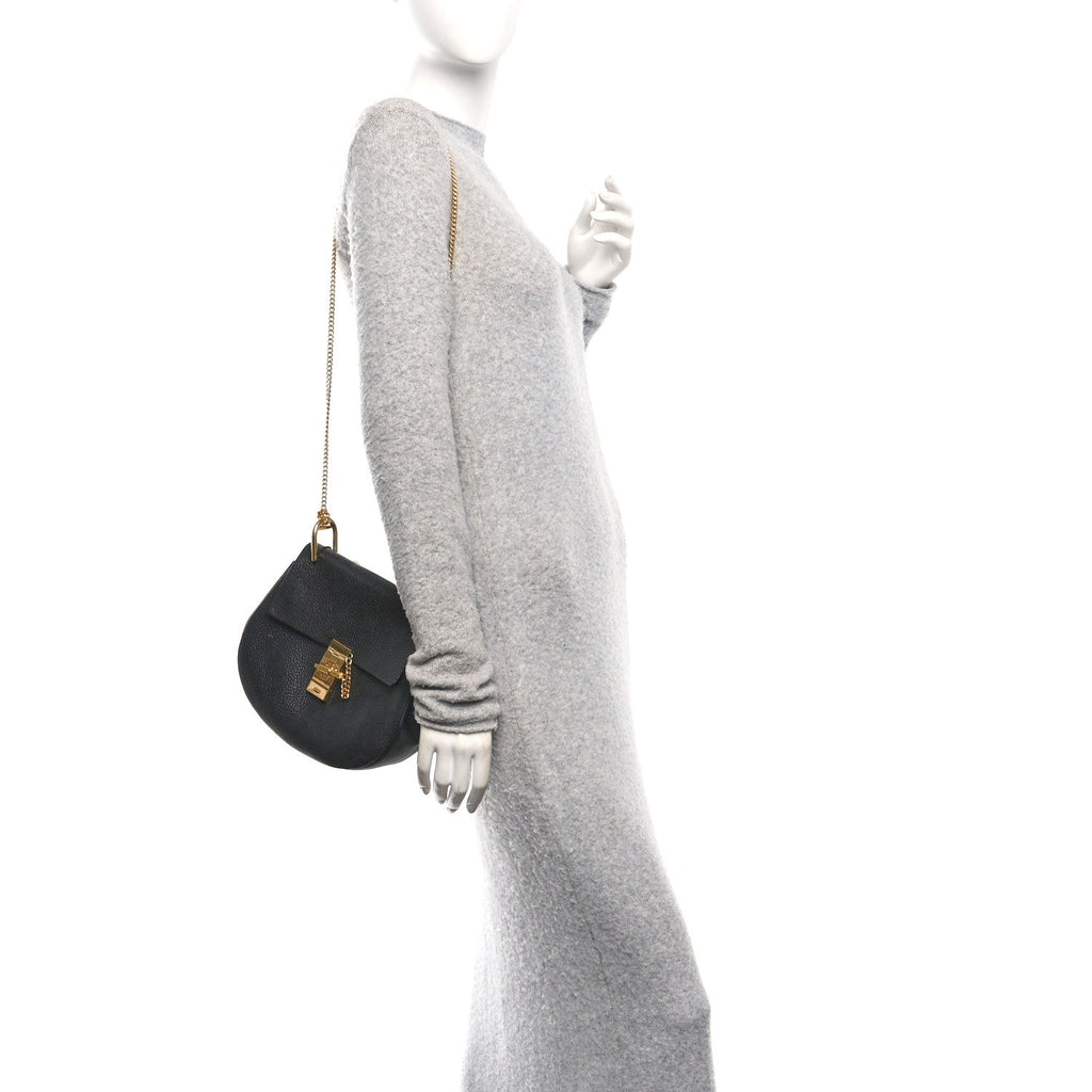 Grained Lambskin Drew Shoulder Bag Black