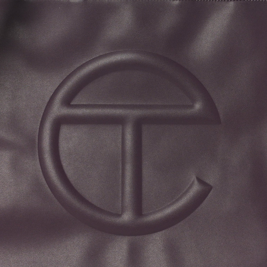 Vegan Leather Large Shopping Bag Eggplant