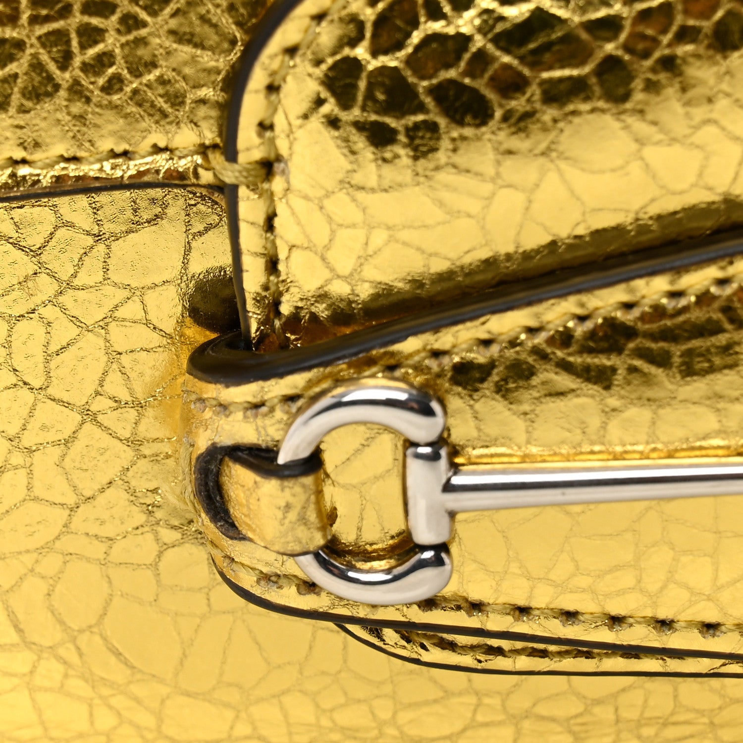 Metallic Demetra Mini Horsebit 1955 Asymmetric Shoulder Bag Gold