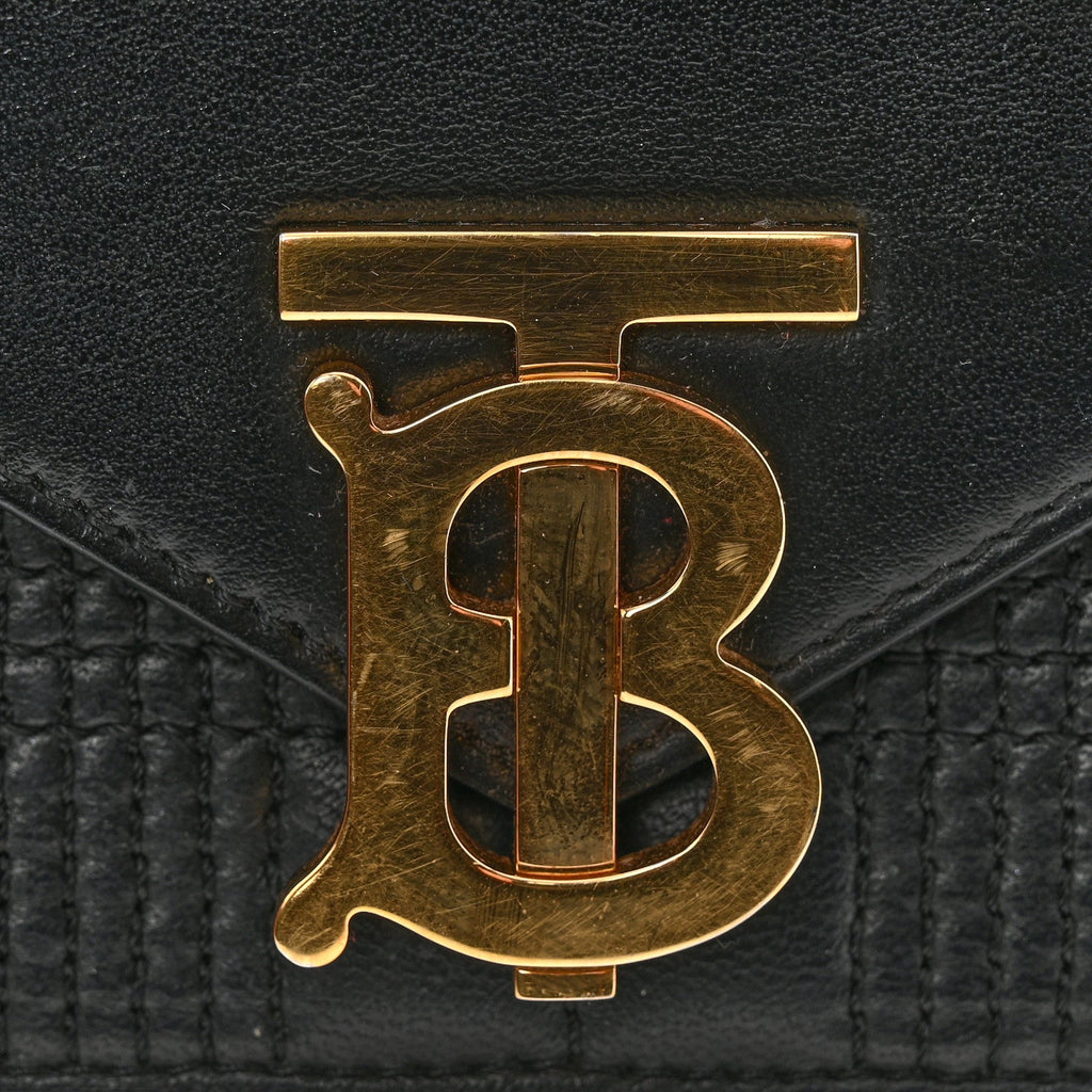Smooth Calfskin Quilted Check TB Envelope Belt Bag Black