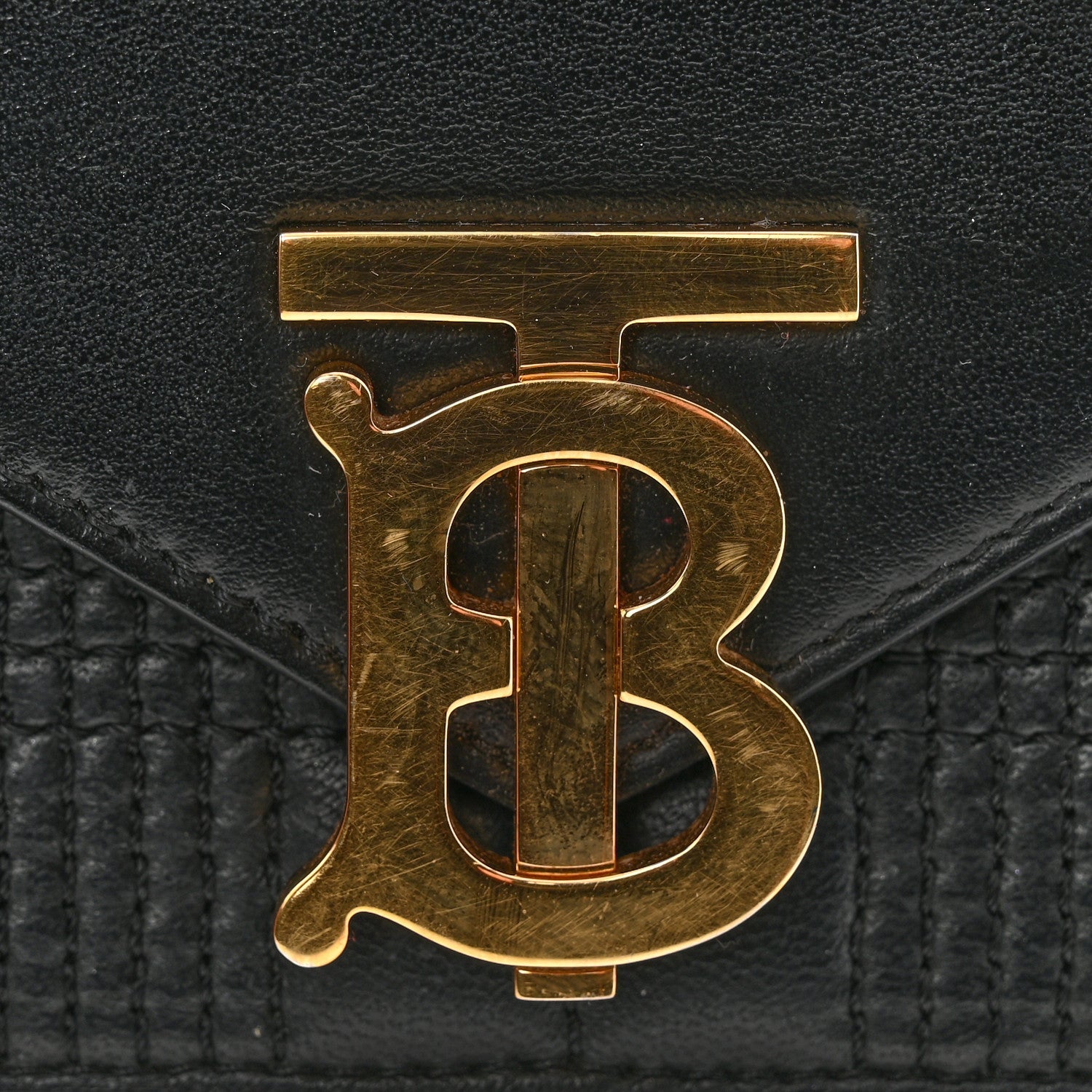 Smooth Calfskin Quilted Check TB Envelope Belt Bag Black