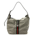 Tender GG Supreme Monogram Textured Dollar Calfskin Web Medium Jackie 1961 Crossbody Bag Beige Ebony New Acero