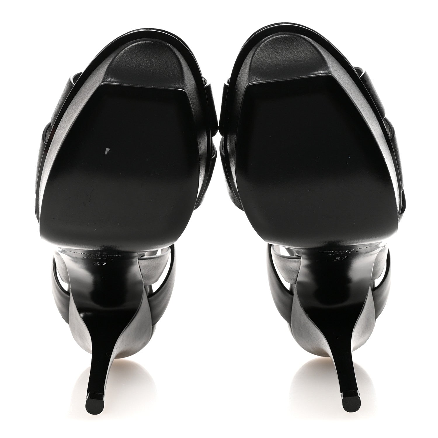 Calfskin Tribute 105 Platform Sandals 37 Black