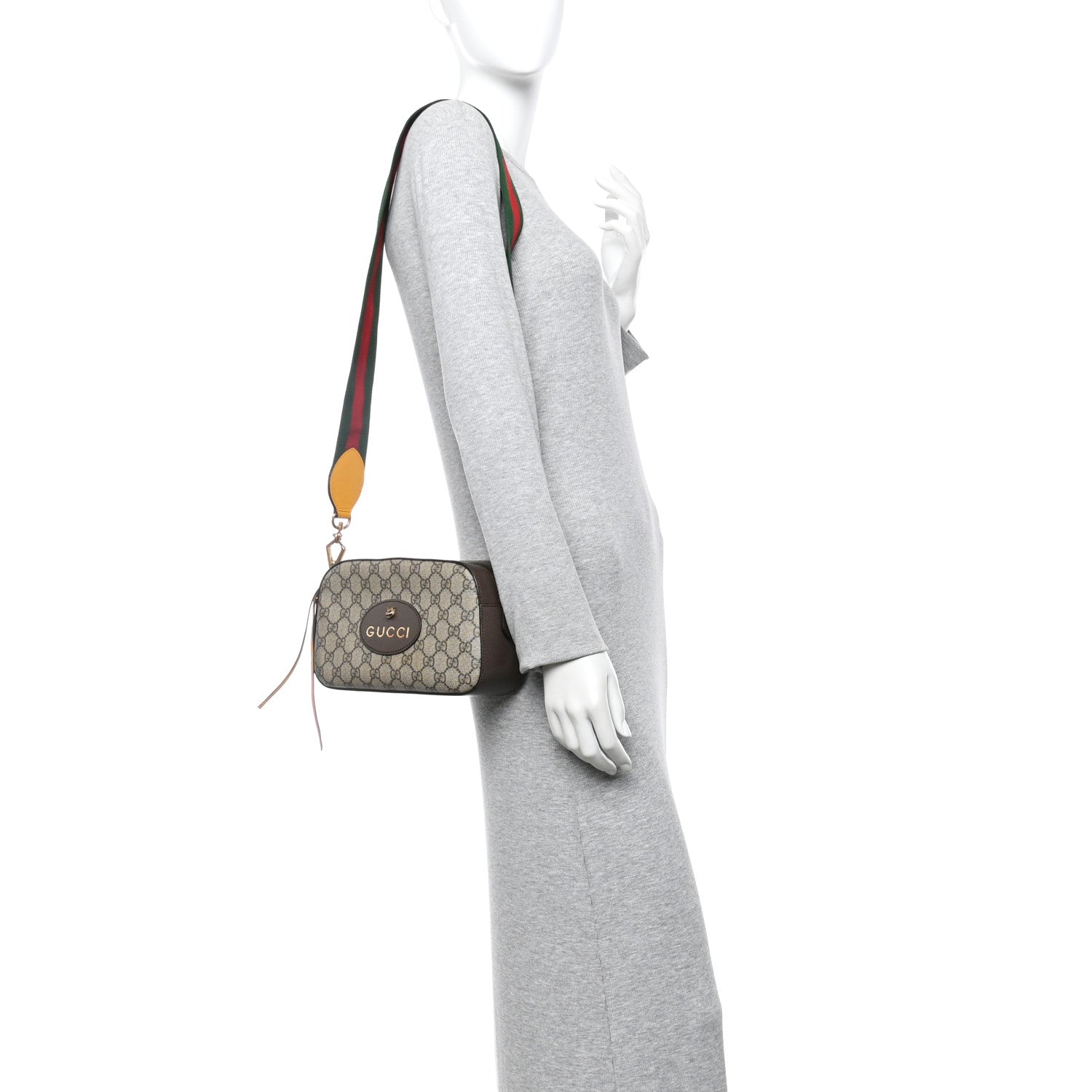 GG Supreme Monogram Web Neo Vintage Shoulder Bag Beige New Acero Crop