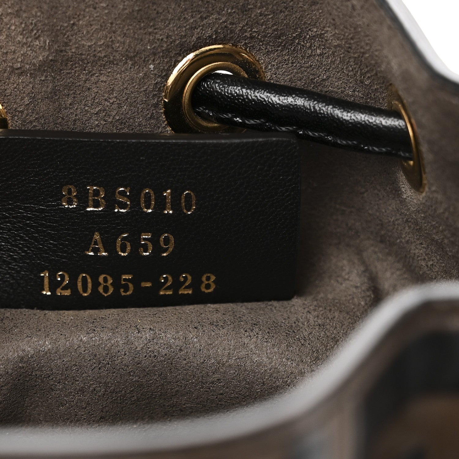 Vitello Liberty F is Fendi Bi-Color FF 1974 Embossed Mini Mon Tresor Bucket Bag Maya Black