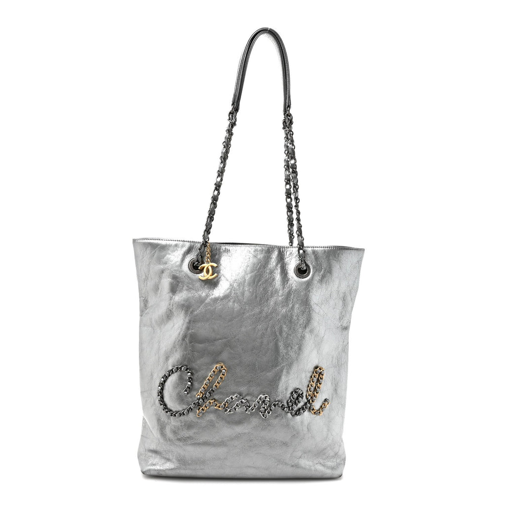 Calfskin Chain 20s Signe Tote Silver