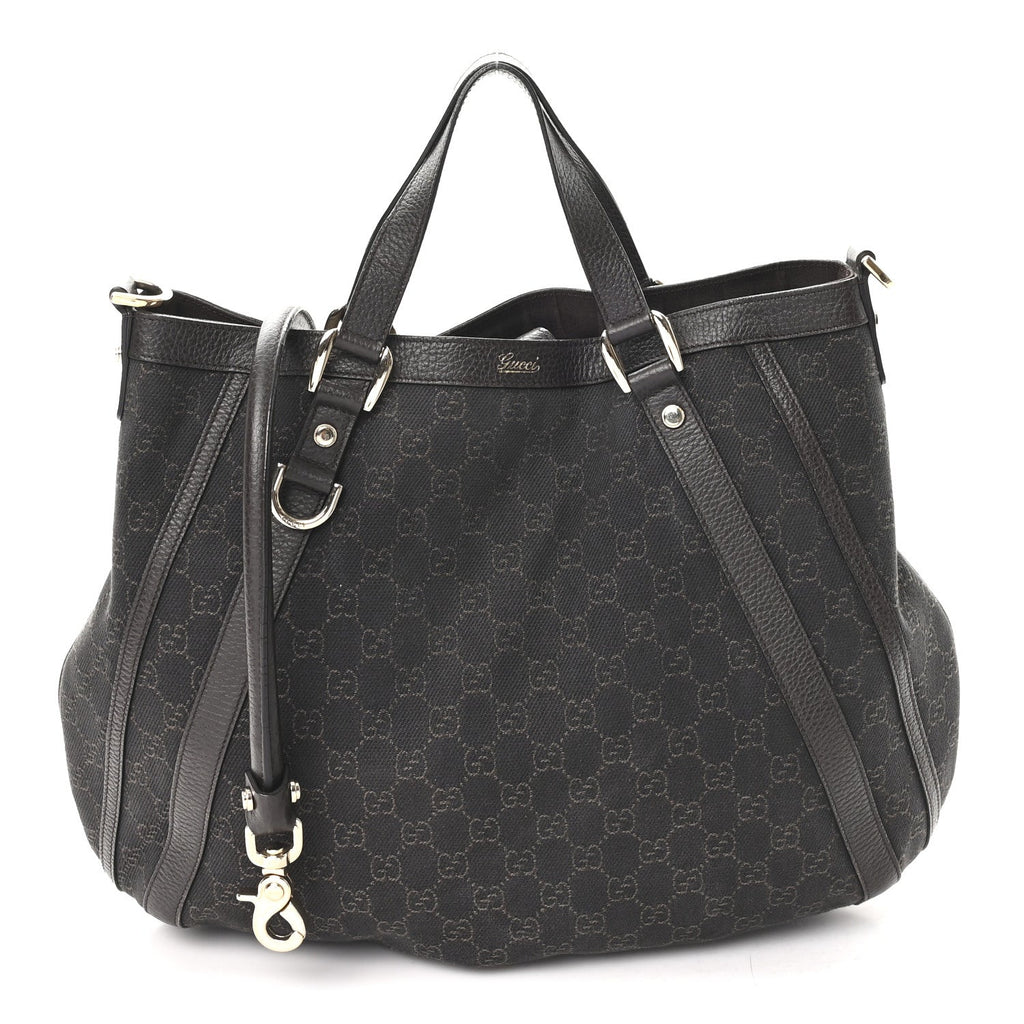 Monogram Medium Abbey Convertible Tote Dark Brown