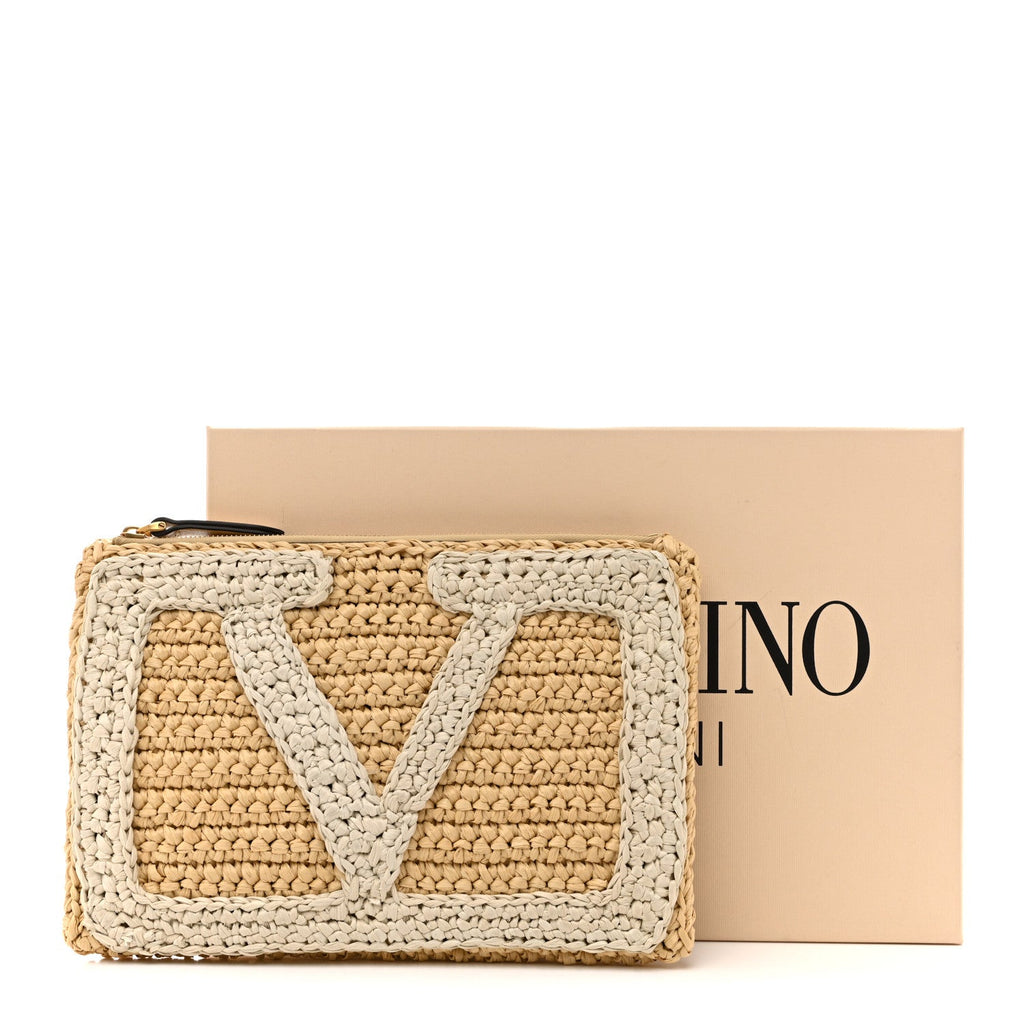Raffia Viva Superstar Clutch Naturale Butter