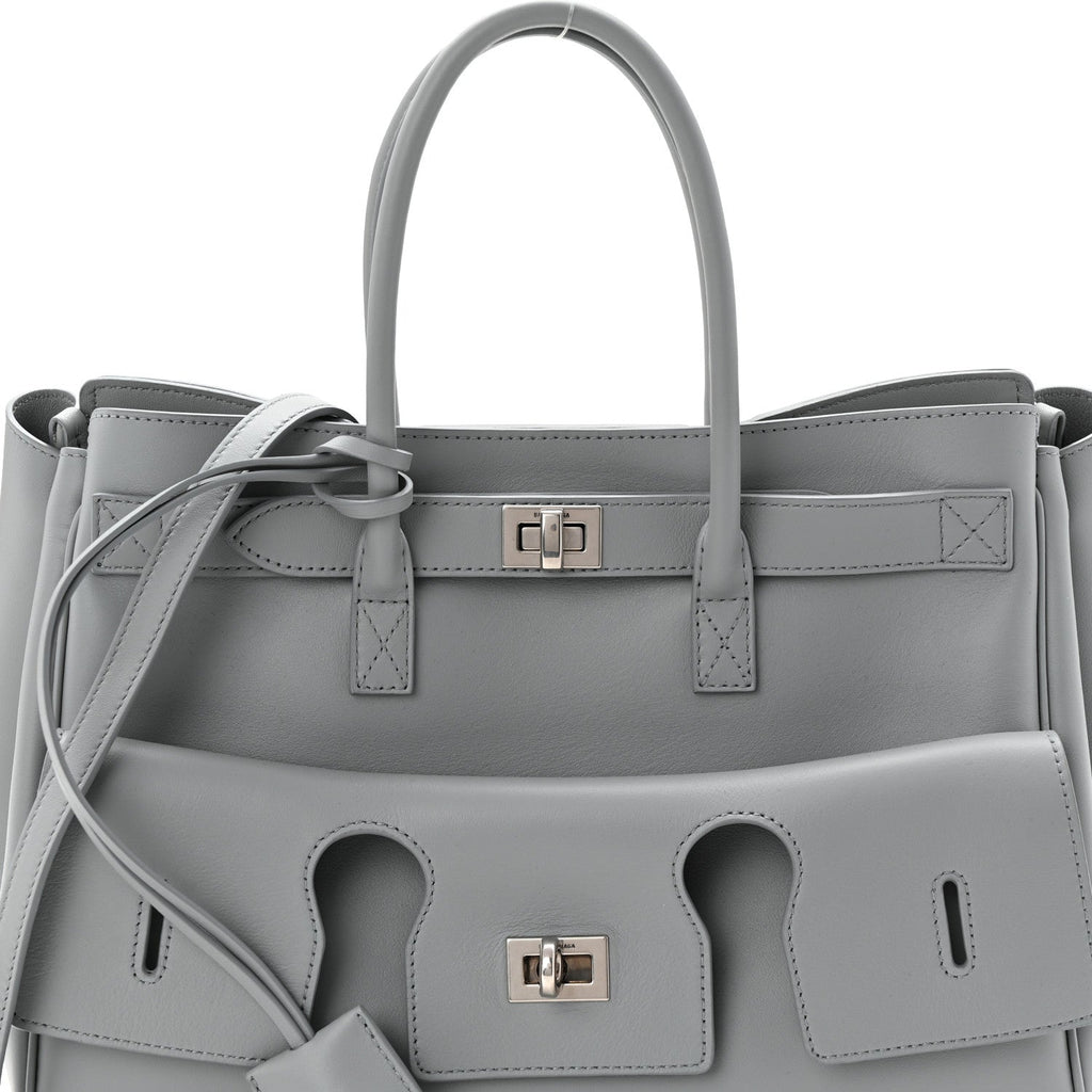 Smooth Calfskin Small Bel Air Carry All Bag Cloud Grey
