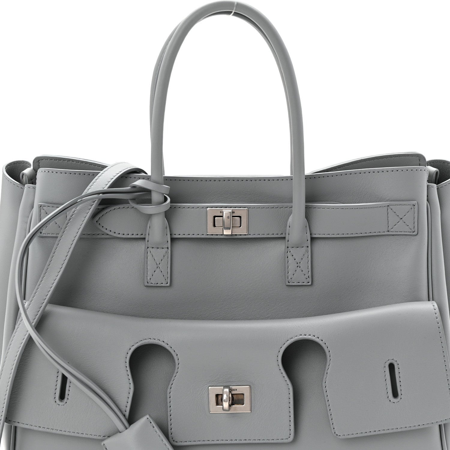 Smooth Calfskin Small Bel Air Carry All Bag Cloud Grey