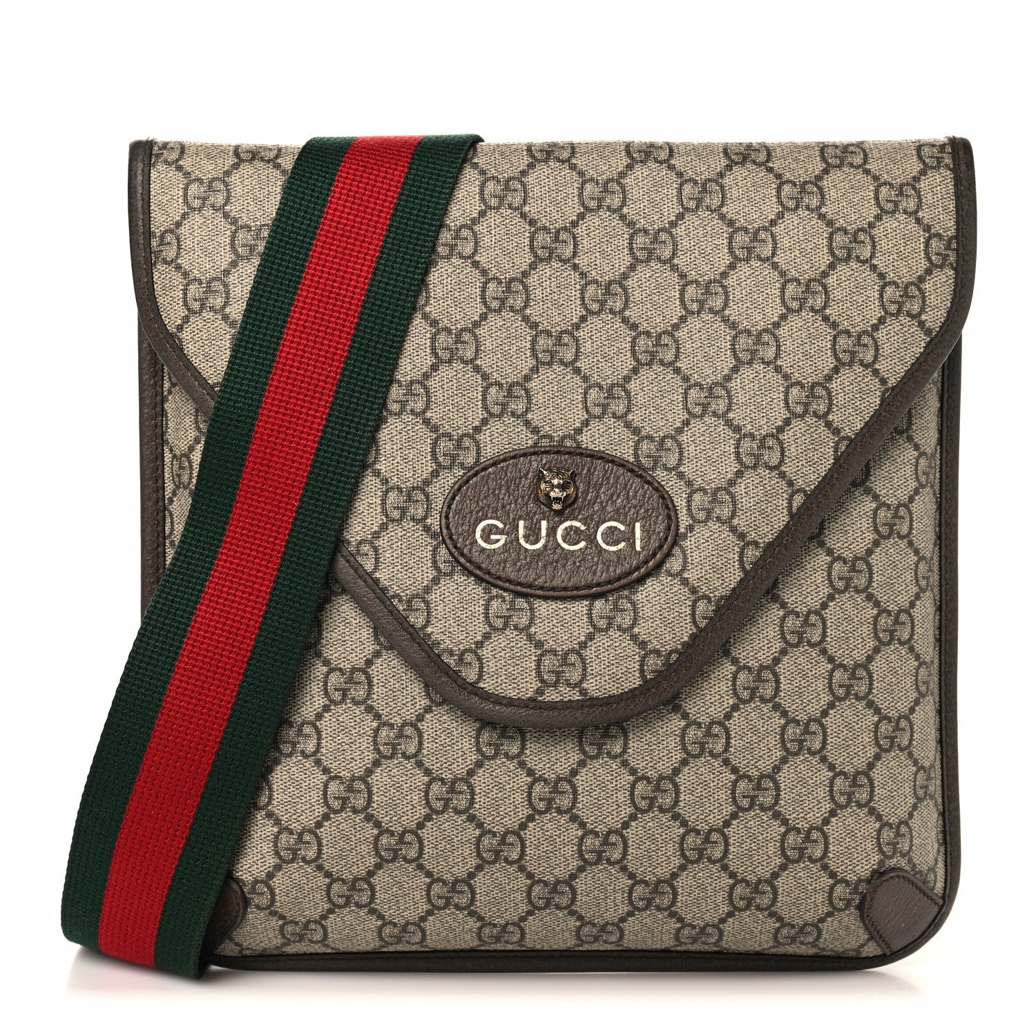 GG Supreme Monogram Web Medium Neo Vintage Flap Messenger Bag Beige New Acero
