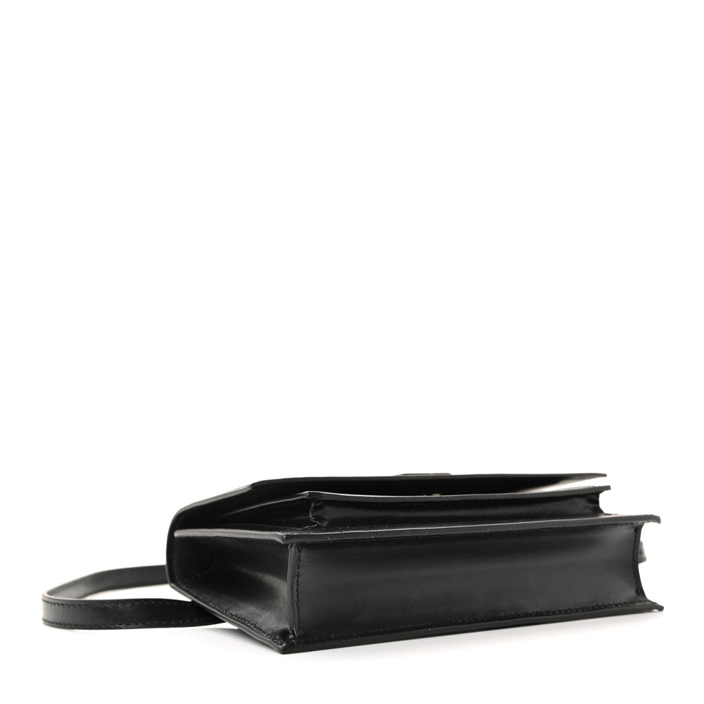 Shiny Box Calfskin Monochrome XS Sharp Belt Bag Black