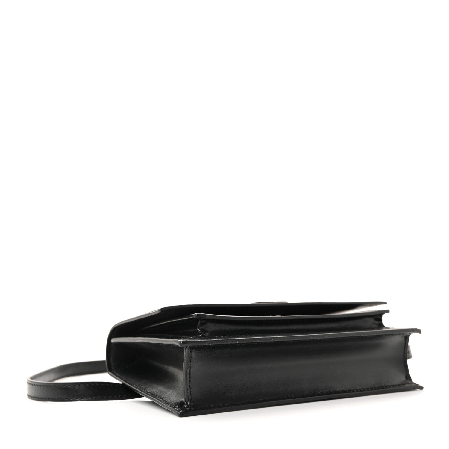 Shiny Box Calfskin Monochrome XS Sharp Belt Bag Black