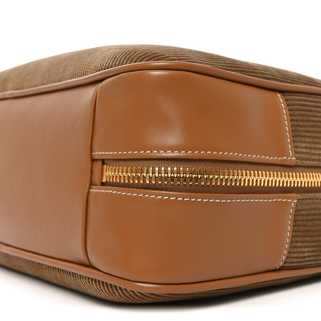 Velluto Righe Large Beau Top Handle Bag Cannella