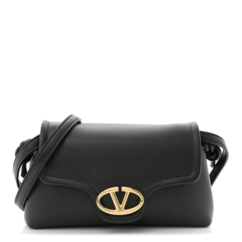 Lambskin Vlogo Mini Crossbody Bag Black