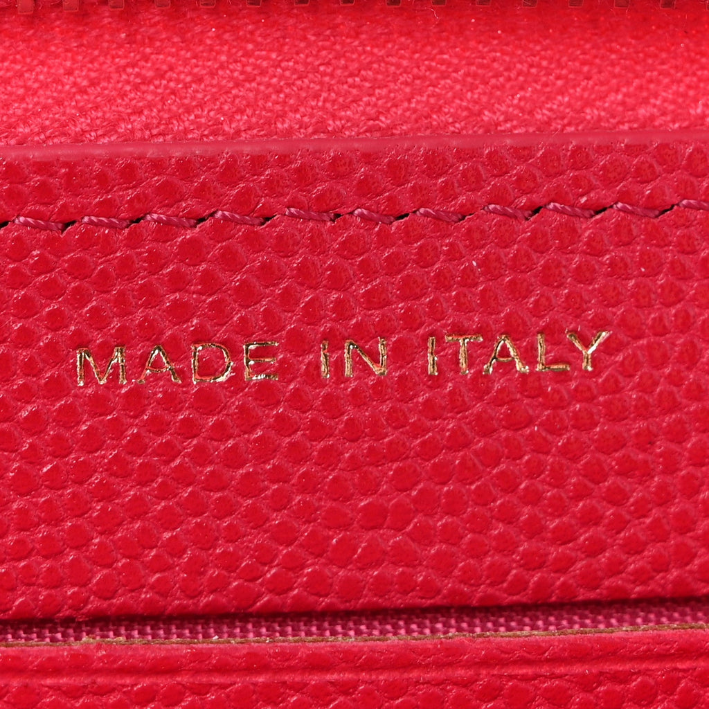 Caviar Camellia Embossed Medium Zip Around Gusset Wallet Pink