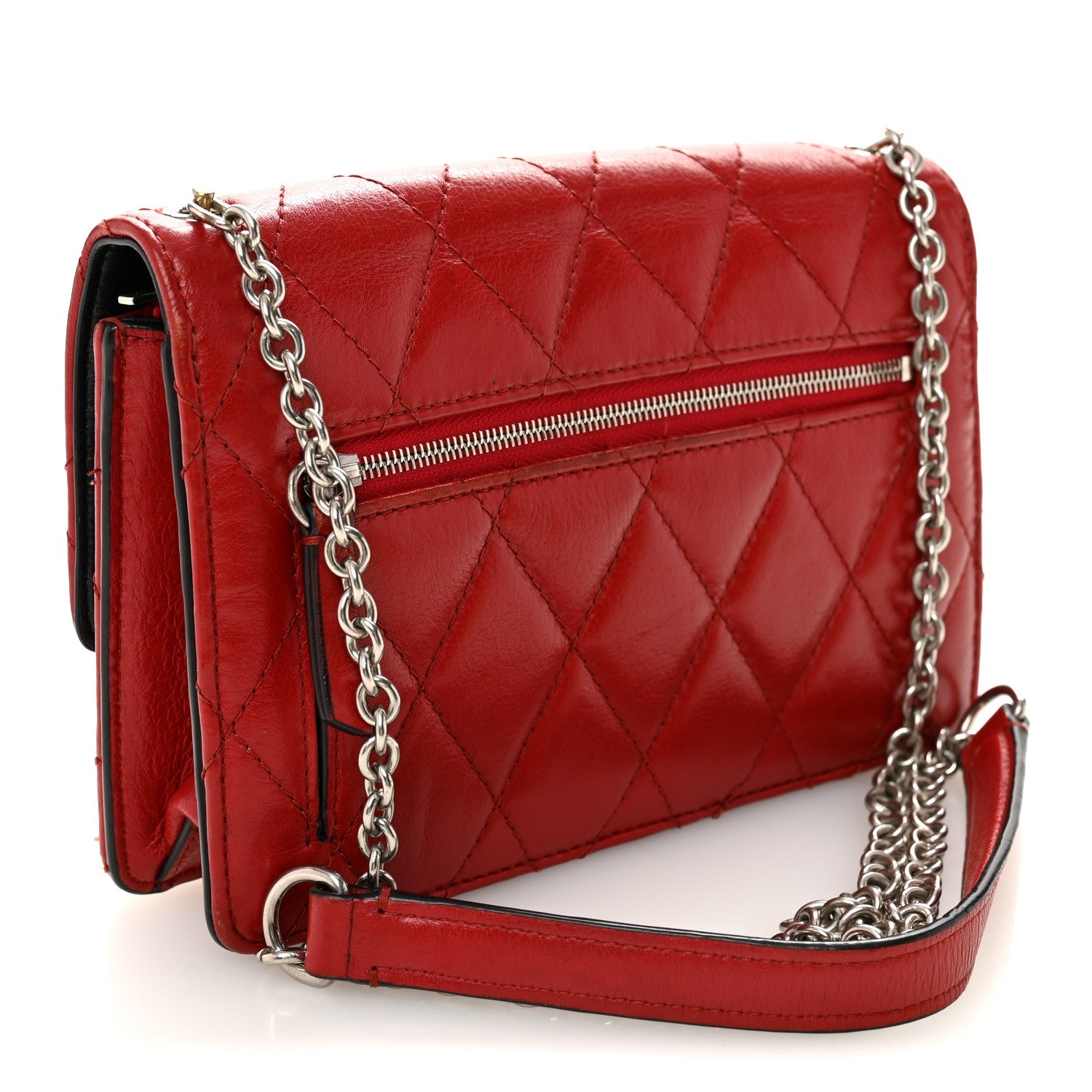 Shiny Buffalo Quilted Darley Shoulder Bag Red