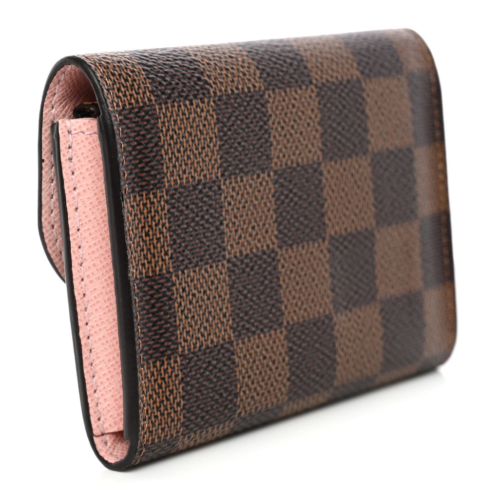 Damier Ebene Rosalie Coin Purse Rose Ballerine