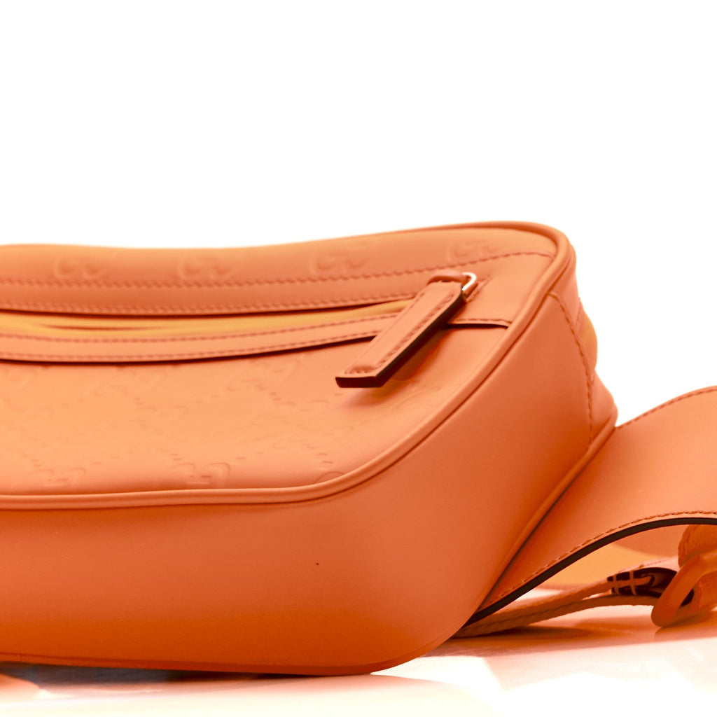 Rubber Effect Monogram GG Belt Bag New Orange Fluo