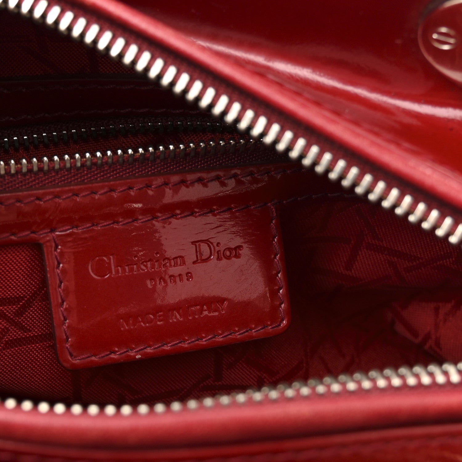 Patent Cannage Medium Lady Dior Red