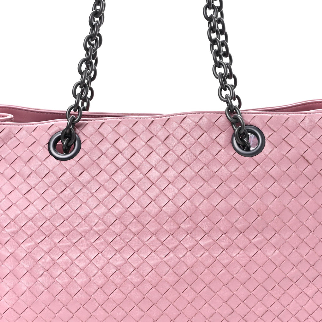Nappa Intrecciato Large Classic Chain Strap Tote Glicine