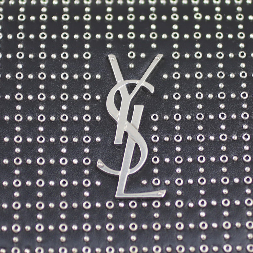 Saint Laurent Microstud and Rivet Kate Chain Wallet