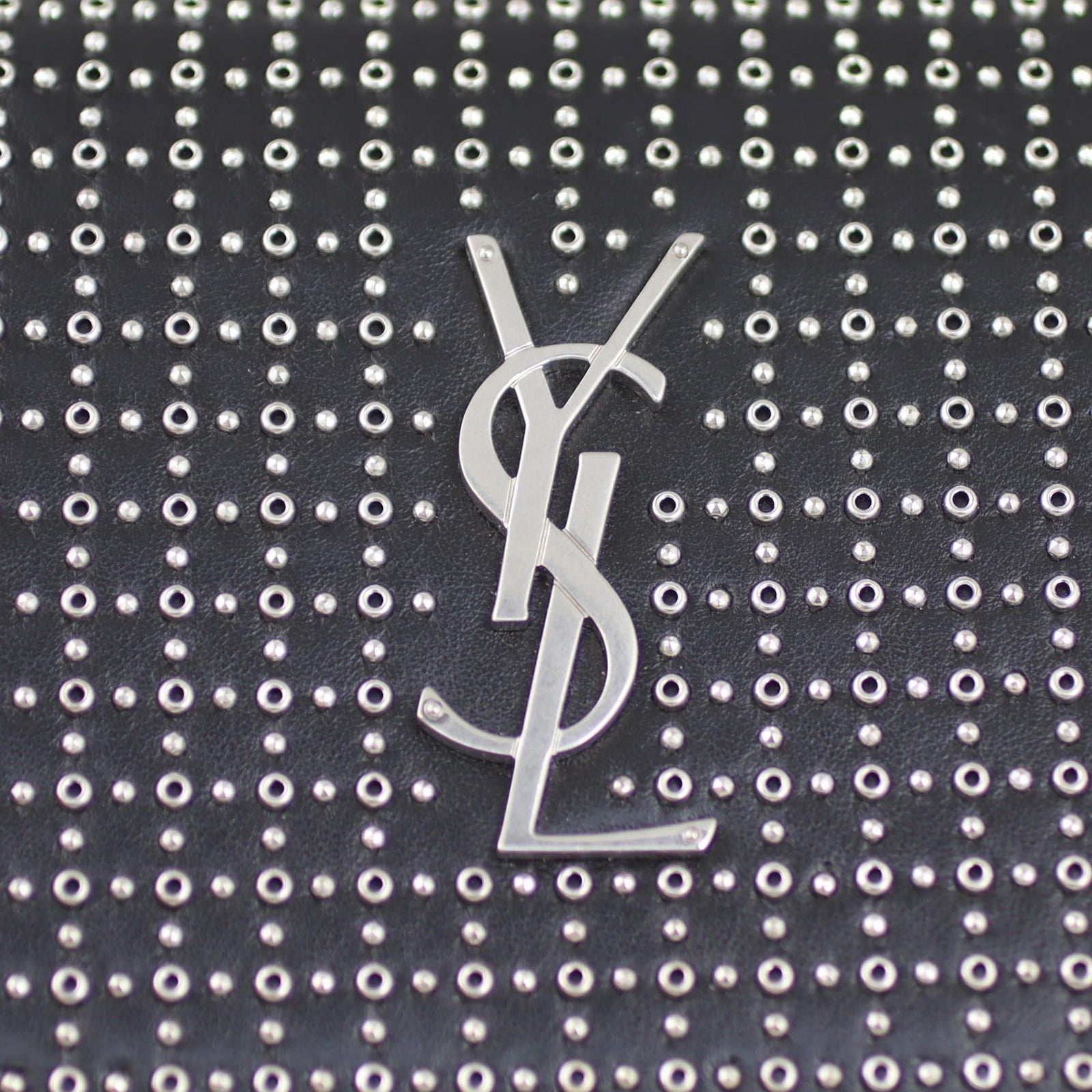 Saint Laurent Microstud and Rivet Kate Chain Wallet