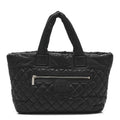 Nylon Quilted Large Coco Cocoon Tote Black