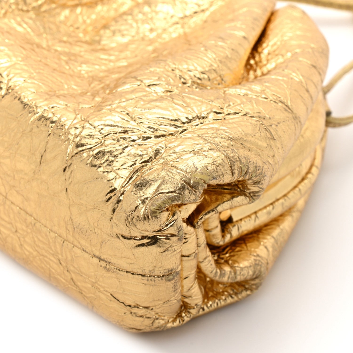 Metallic Crushed Calfskin The Mini Pouch Gold