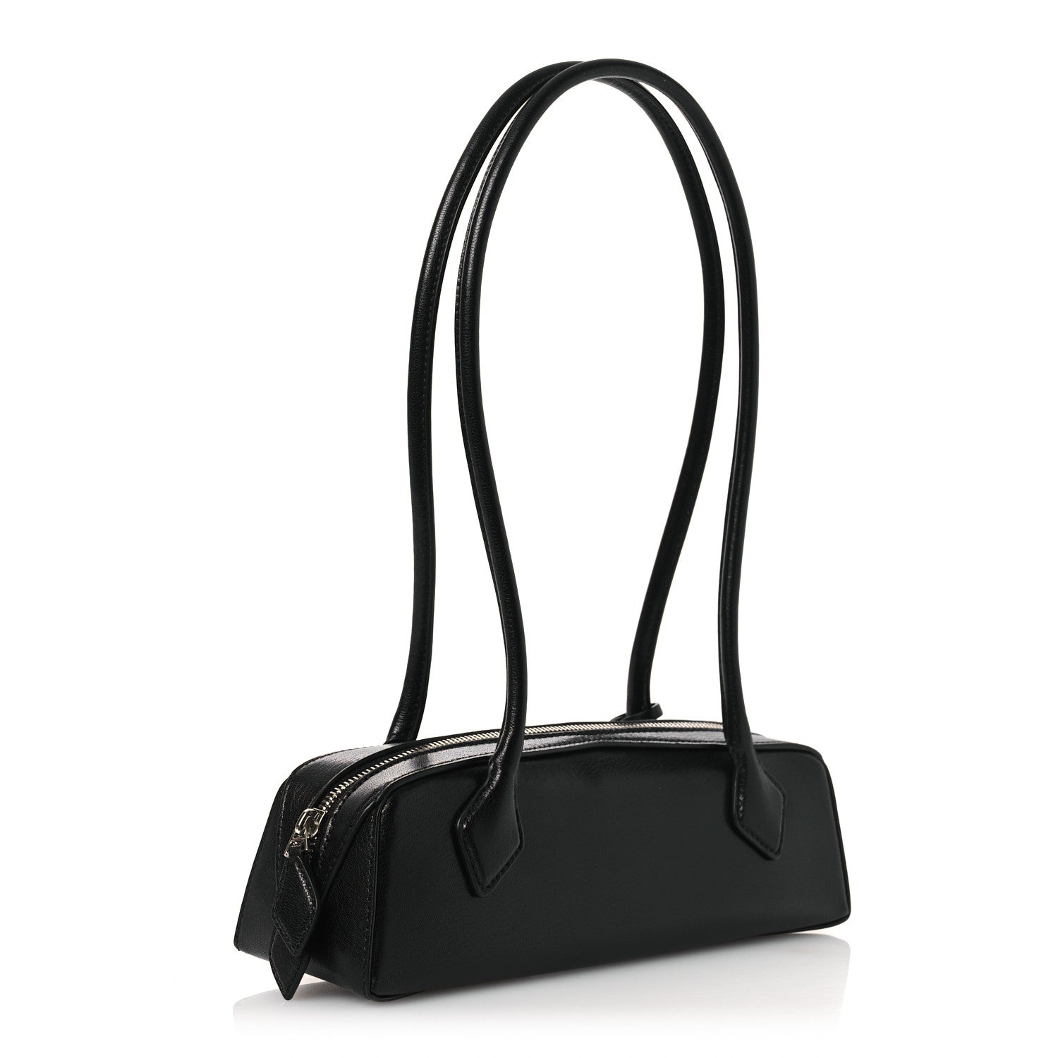Shiny Goatskin Small Le Teckel Bag Black