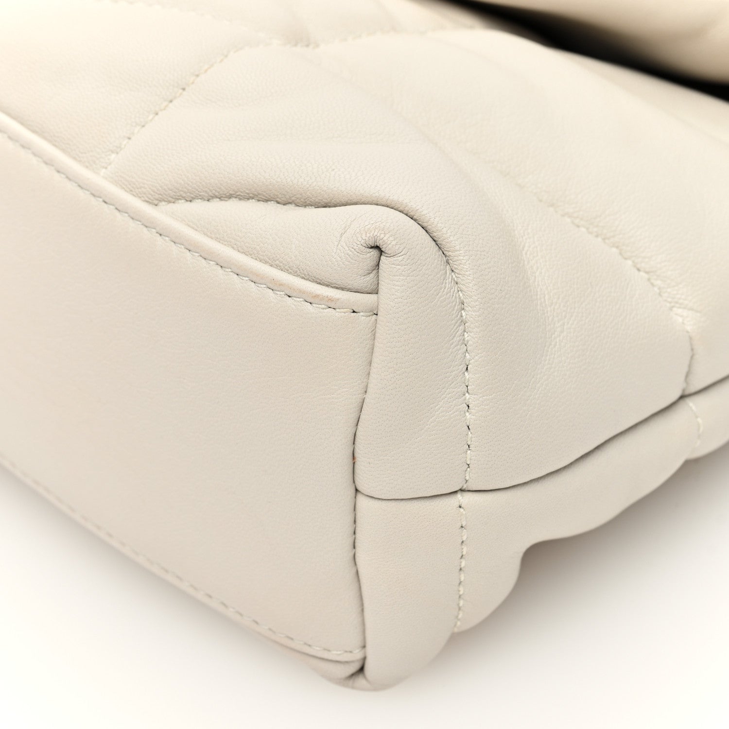 Lambskin Quilted Toy Loulou Puffer Monogram Chain Satchel Crema Soft