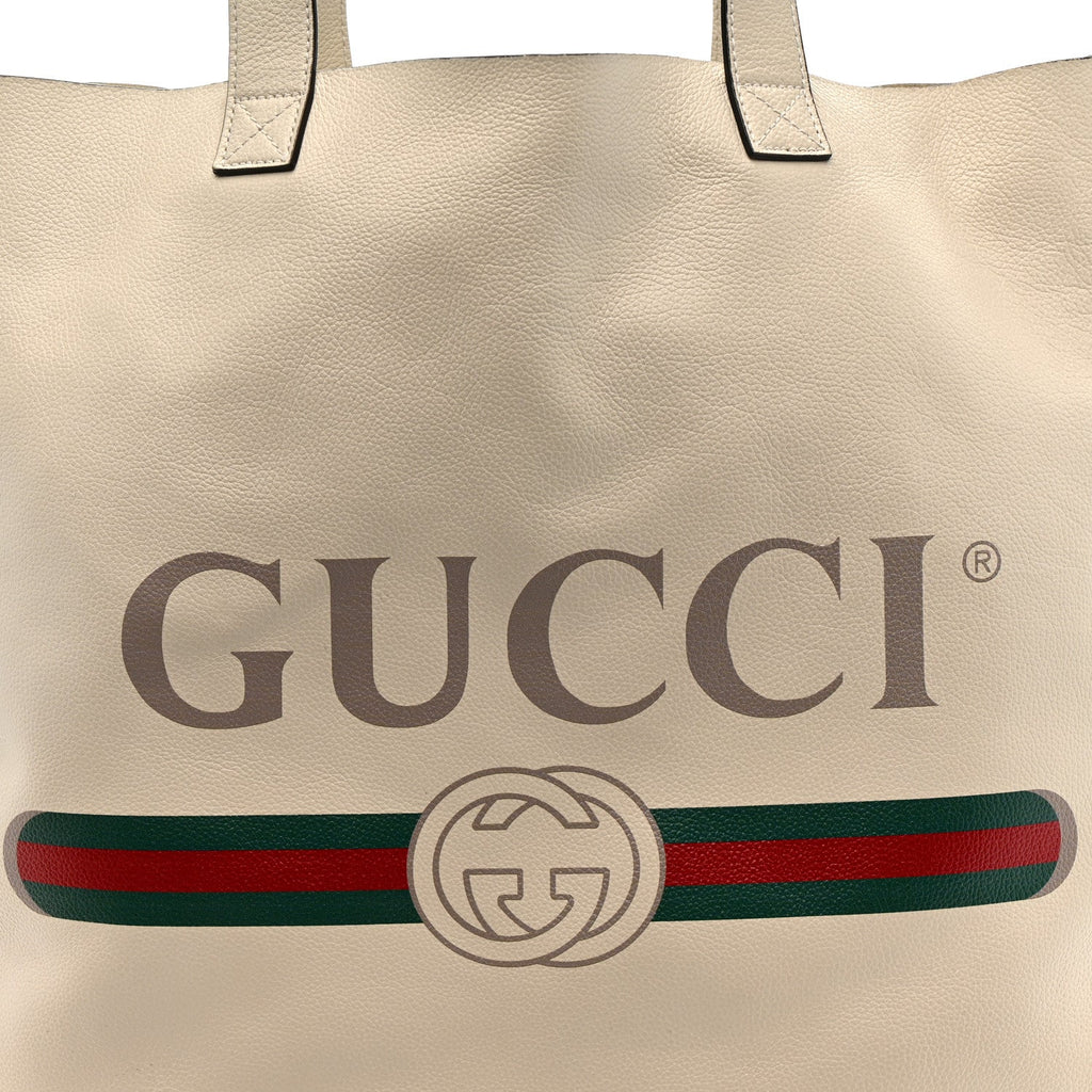 Calfskin Mens Logo Tote White