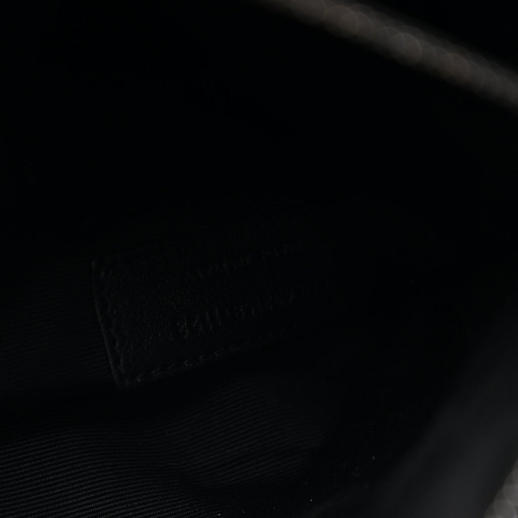 Crinkled Calfskin Matelasse Monogram Medium Niki Chain Satchel Black
