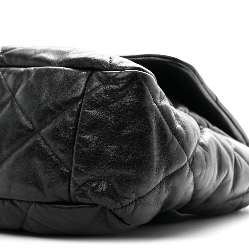 Goatskin Quilted Maxi Chanel 19 Flap Black