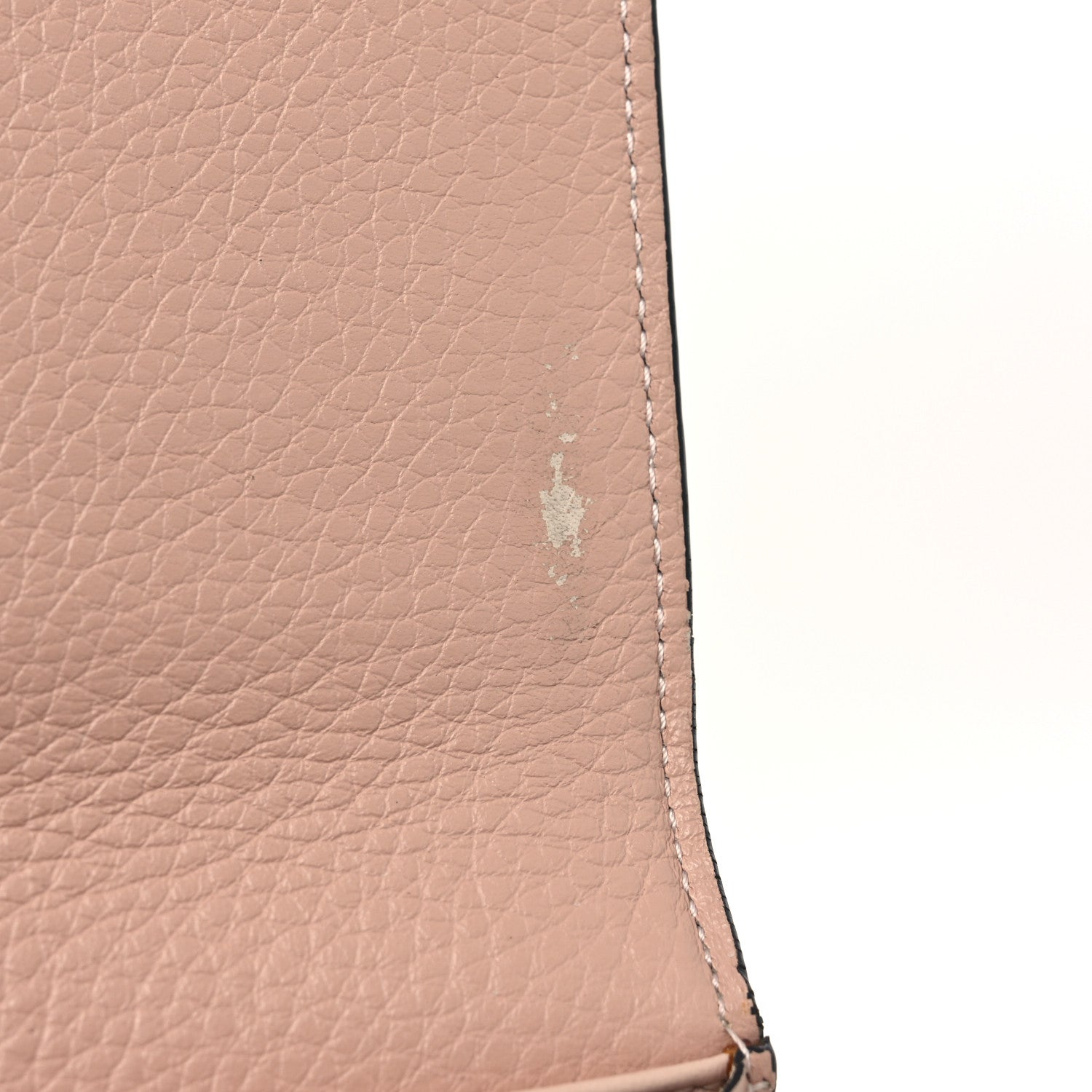Calfskin Alphabet Long Wallet Blush Nude
