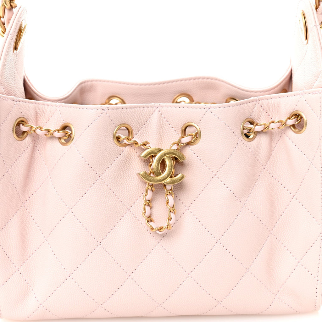 Caviar Quilted Mini Chanel 25 Handbag Light Pink