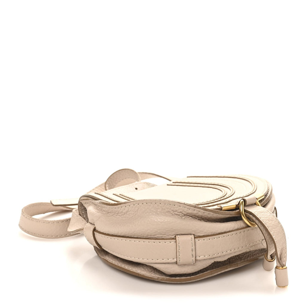 Grained Calfskin Mini Marcie Saddle Bag Blush Nude