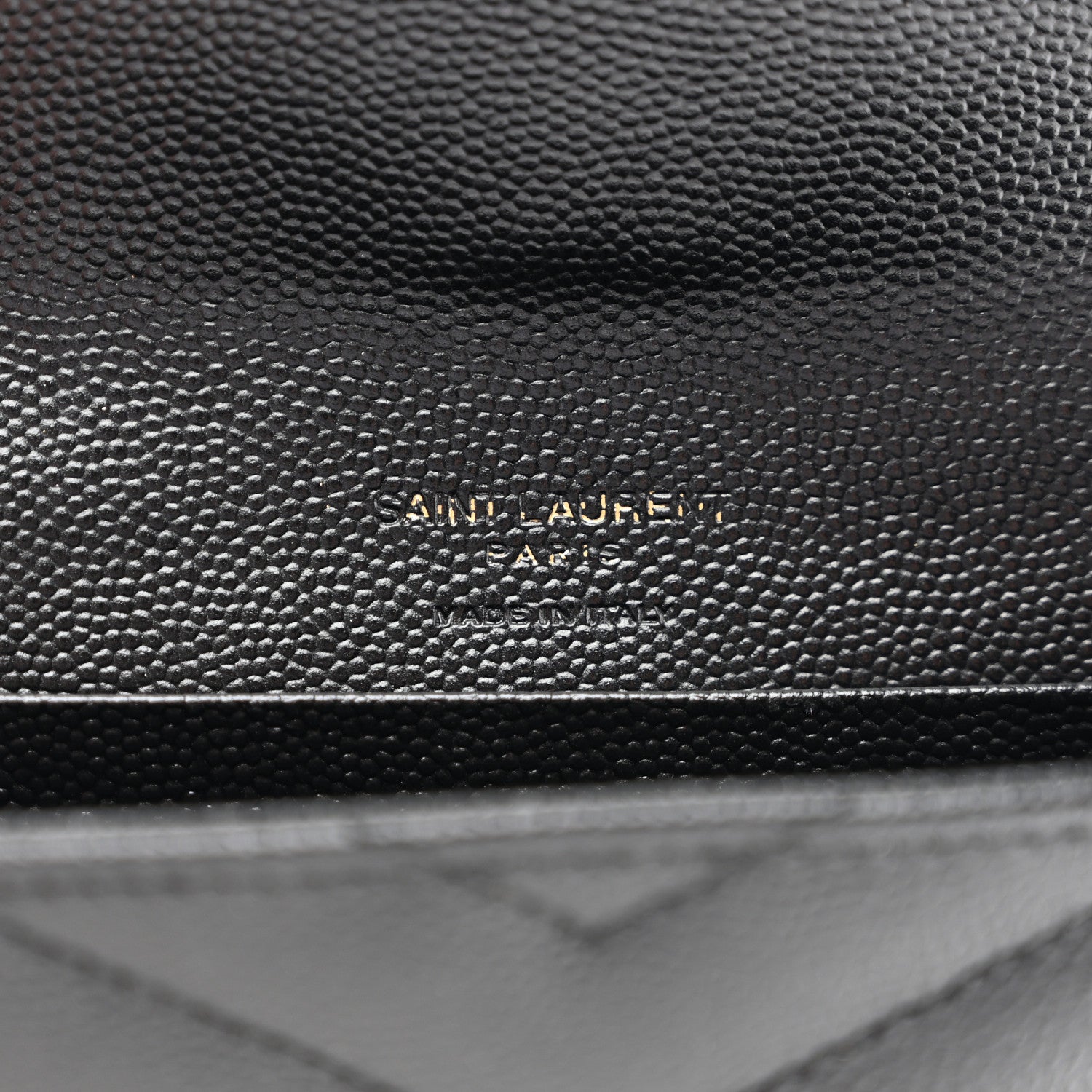 Grain De Poudre Matelasse Chevron Small Monogram Envelope Wallet Black