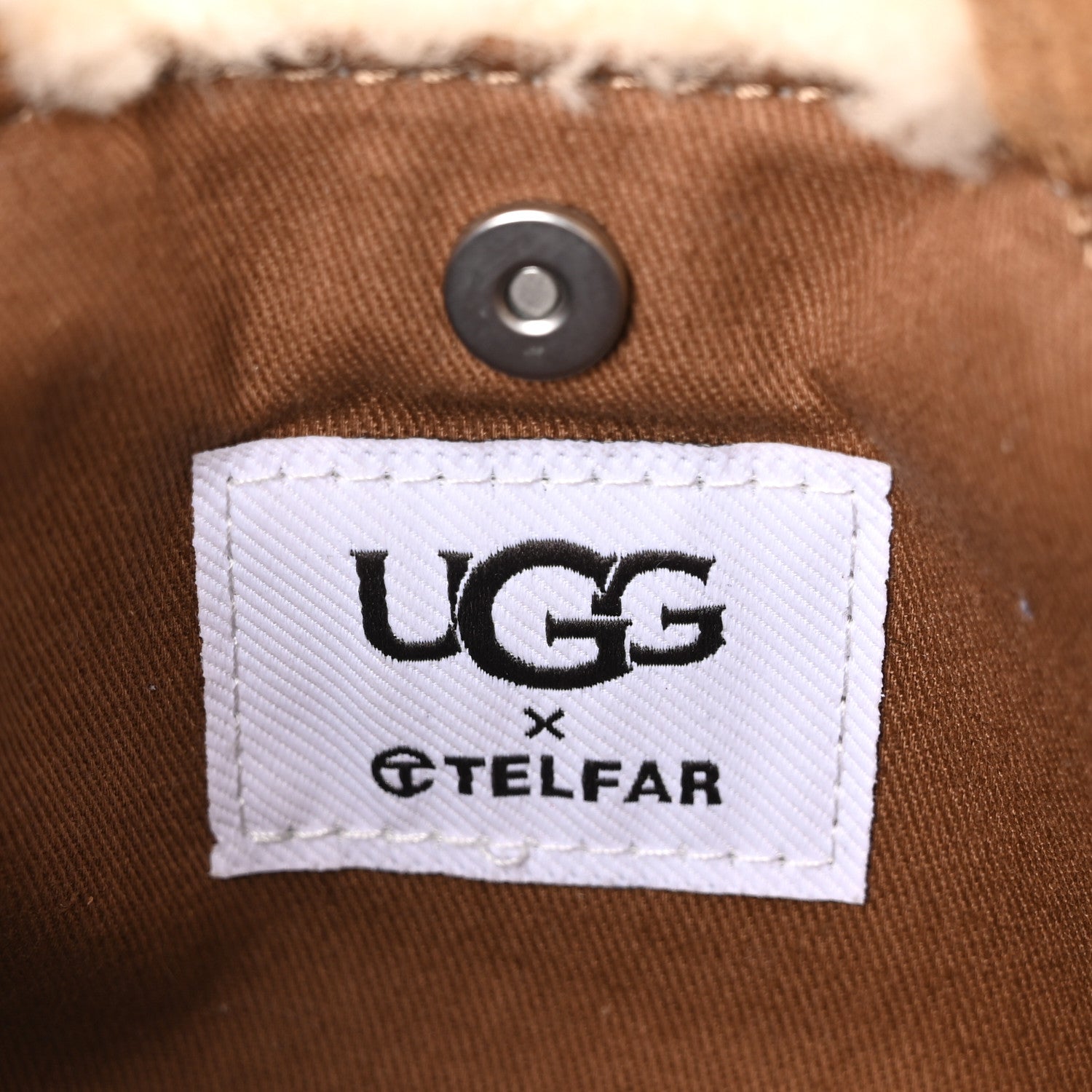 X UGG Suede Shearling Reverse Small Shopping Bag Natural