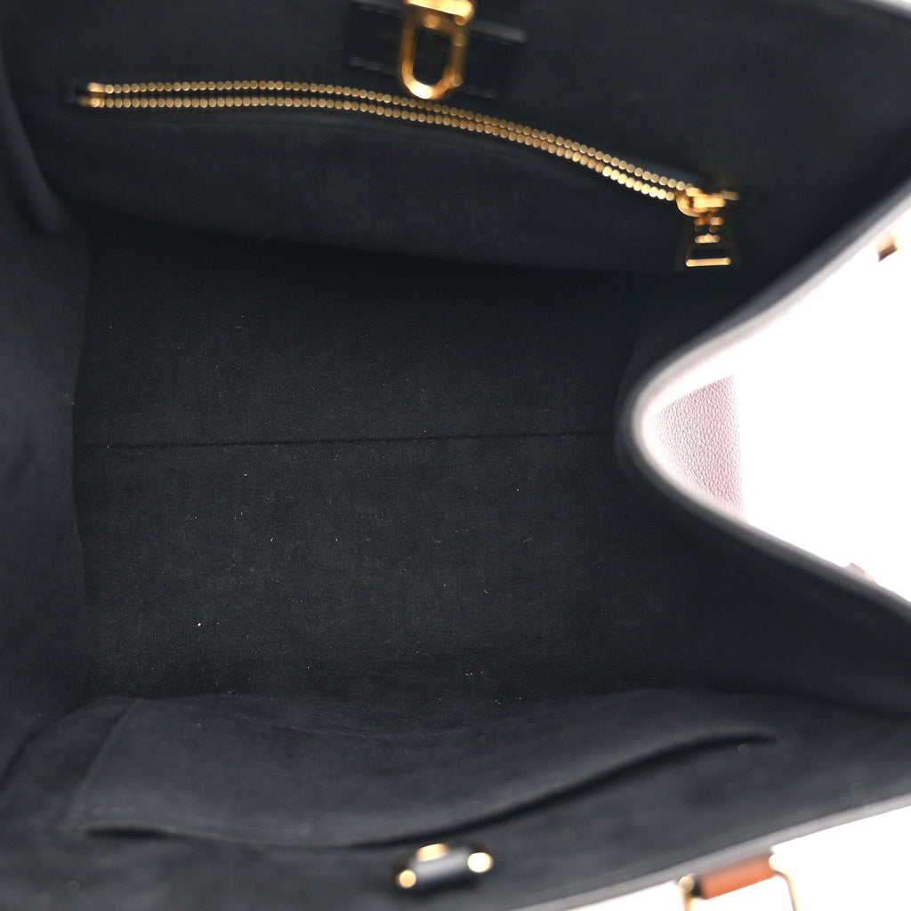 Calfskin Monogram Fold Tote MM Black Wine Cream