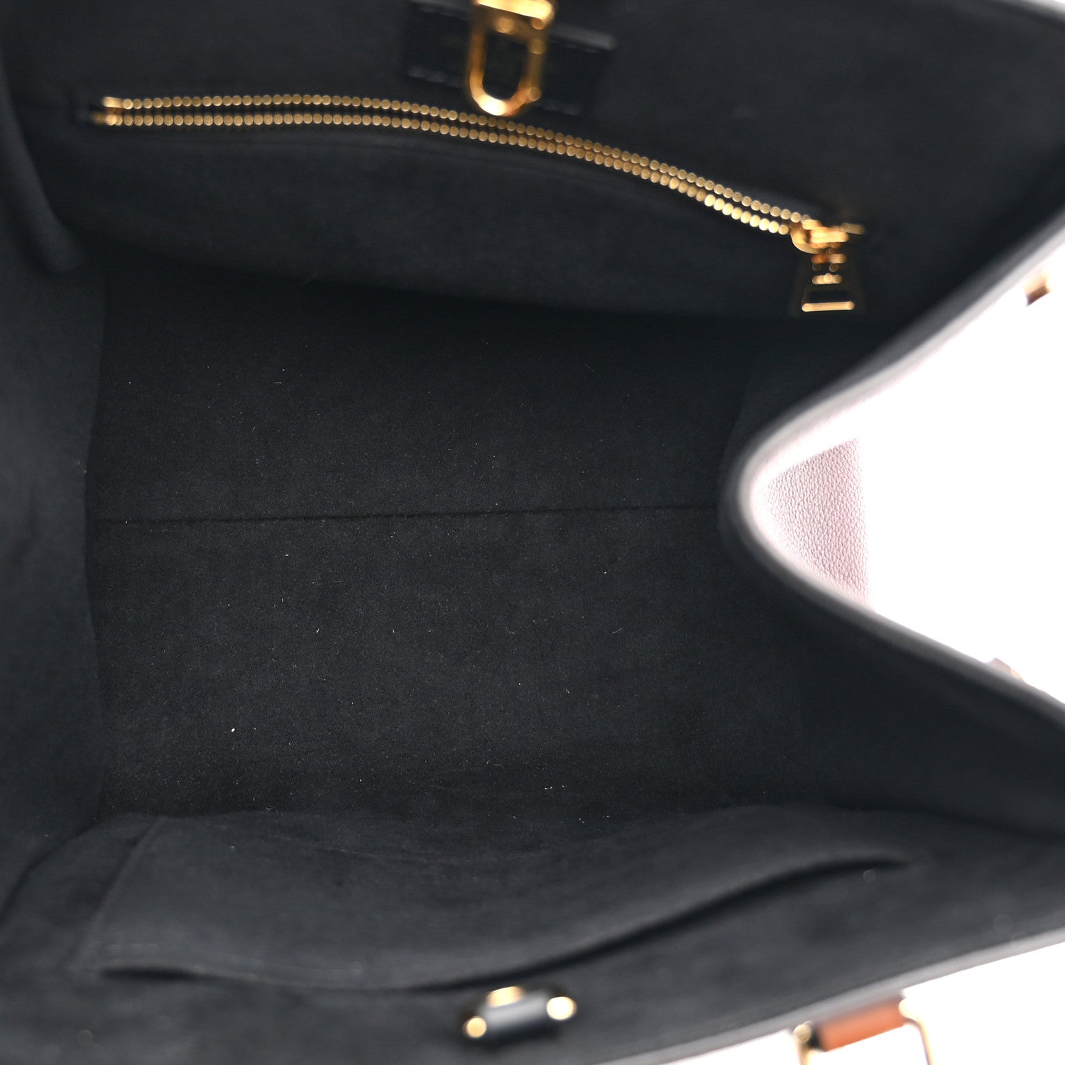 Calfskin Monogram Fold Tote MM Black Wine Cream