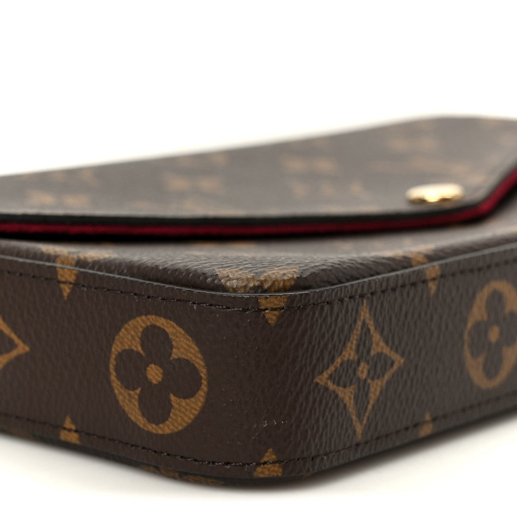 Monogram Pochette Felicie Chain Wallet Fuchsia