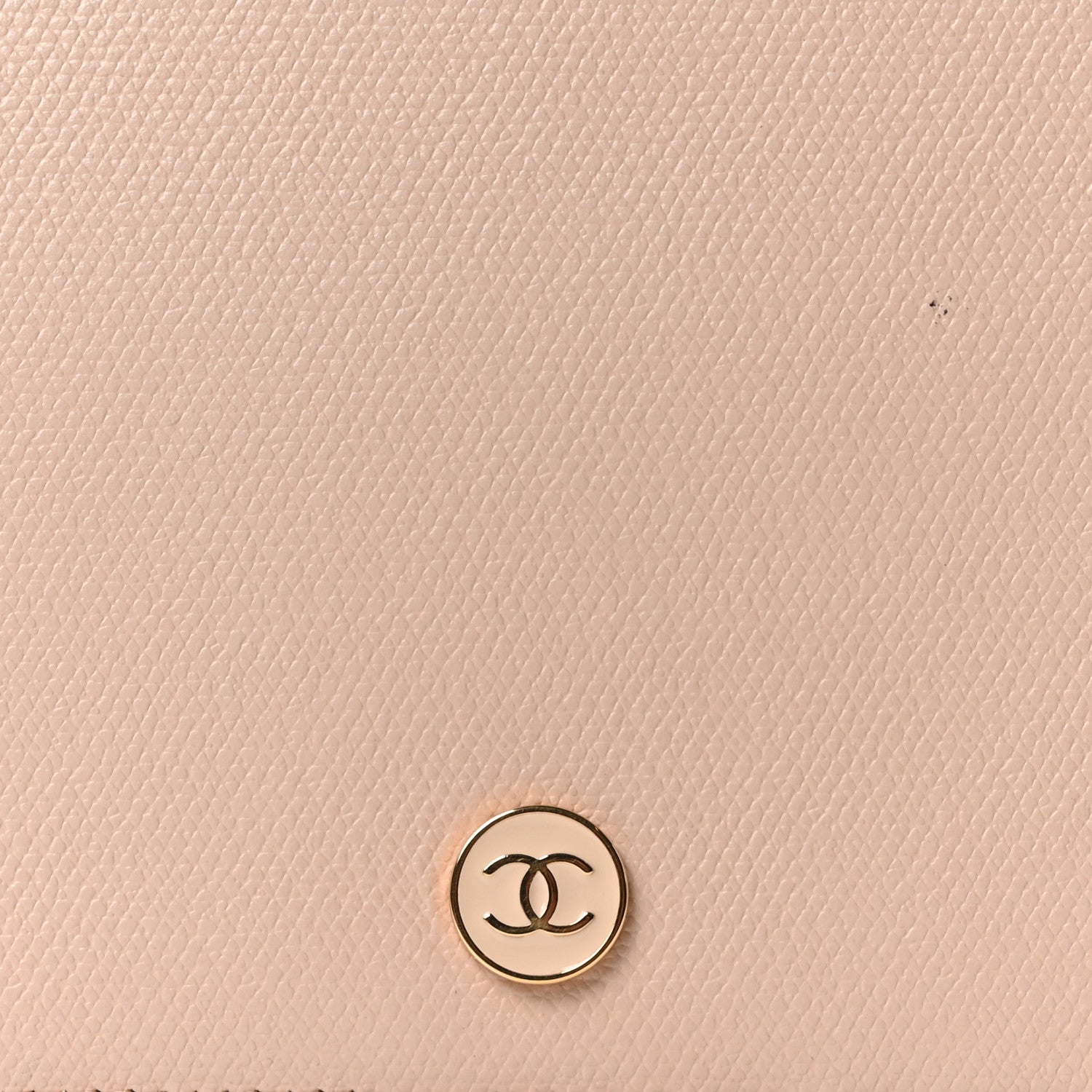 Grained Calfskin CC Button Yen Wallet Pink