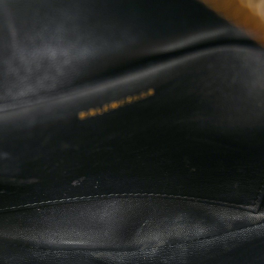 Crushed Velvet Logo Embossed XXS Souvenir Belt Bag Black