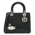 Ceramic Effect Deerskin Jeweled Swan Lady Dior Black