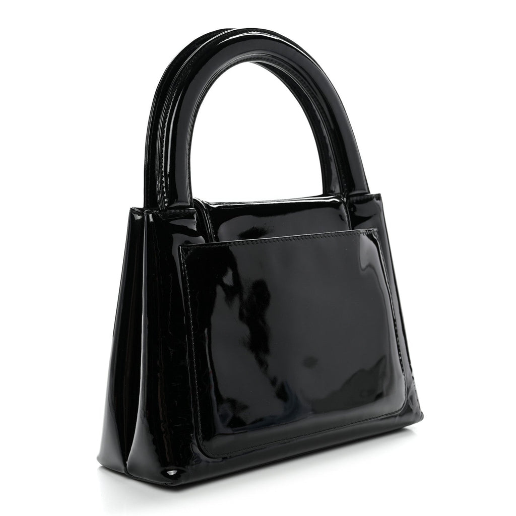 Patent Small Kelly Flap Bag Black