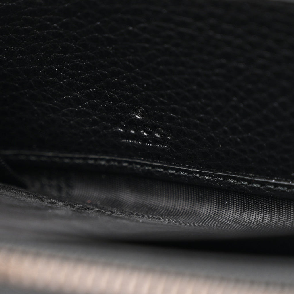 Pebbled Calfskin Blind For Love Zip Around Wallet Black