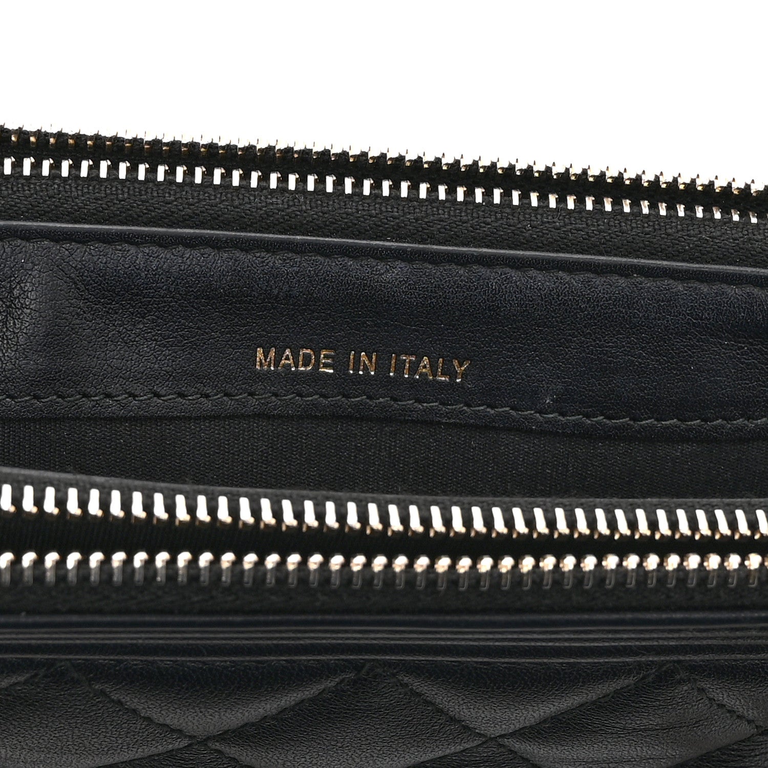 Calfskin Quilted Small Boy Clutch With Chain Black