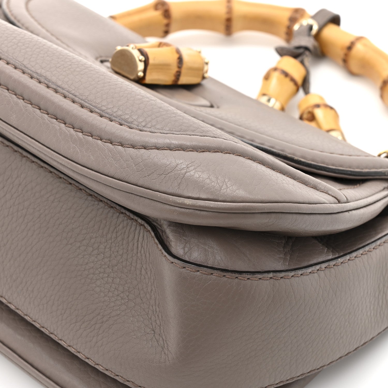 Calfskin Medium New Bamboo Top Handle Bag Mauve